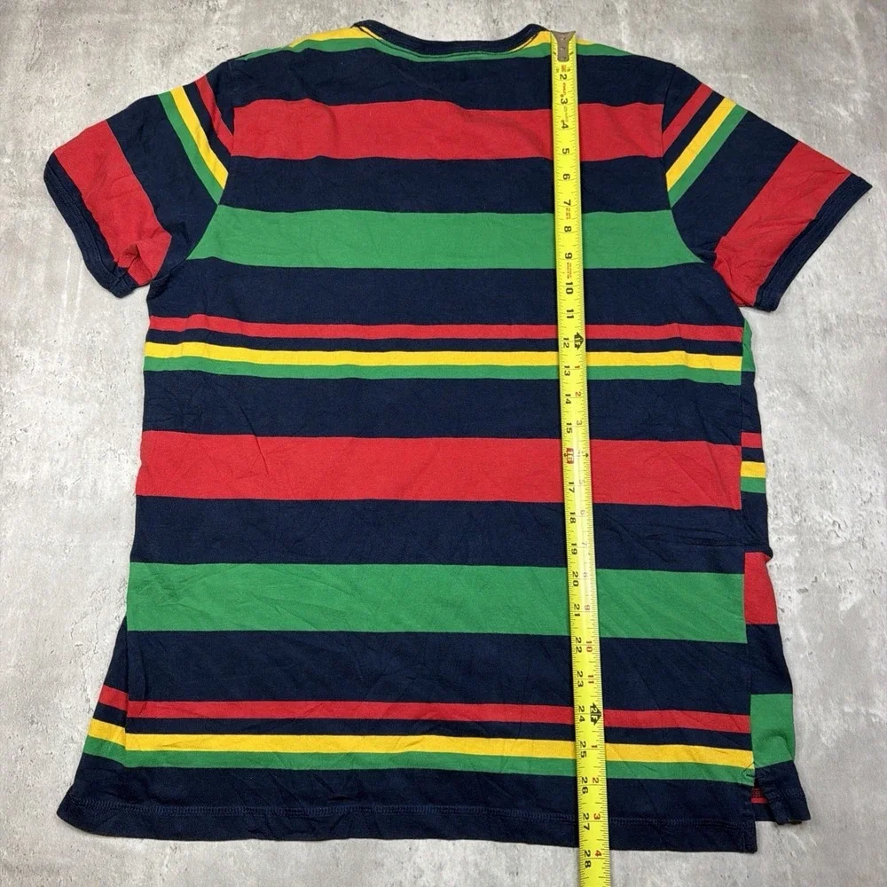Levi's Multi-Color Striped Men's Large T-Shirt Y2K Blue Red Green Yellow